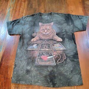 The Mountain Green Tye Dye T-shirt Cat Tarot Unisex Sz Medium
